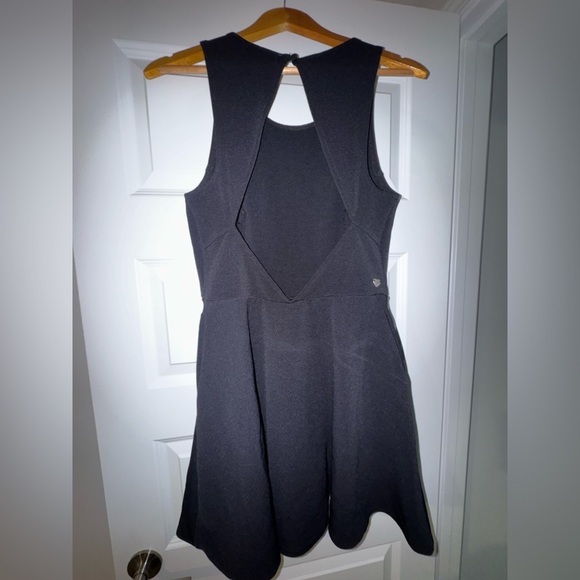 Kendall & Kylie Black Fit and Flare Mini Ribbed Dress - Picture 2 of 6